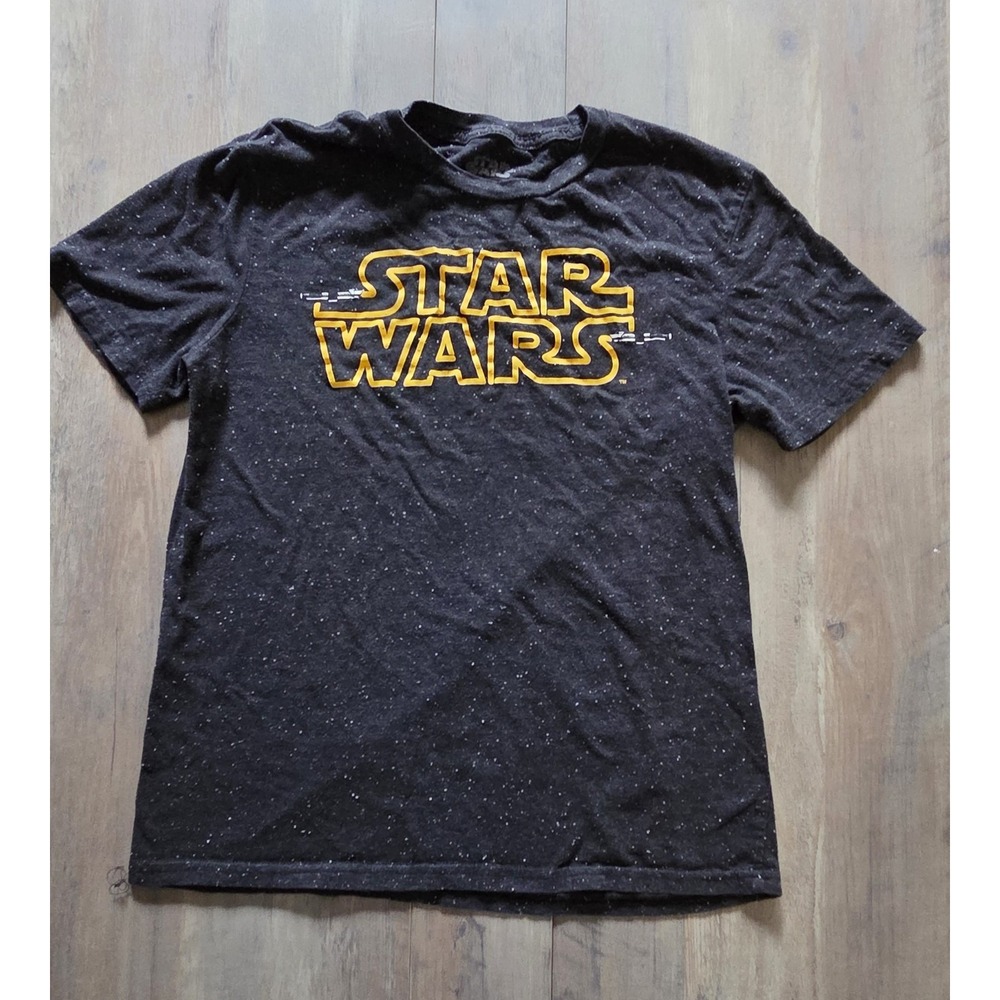 Star Wars Black With Yellow Logo Men Medium T-shirt